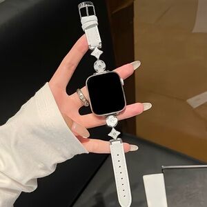 Apple Watch 42mm Band White with Silver Accents